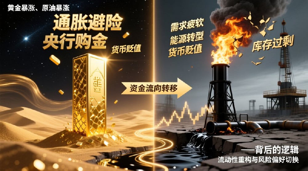 为什么这一次黄金暴涨原油暴跌？背后的逻辑是什么？
