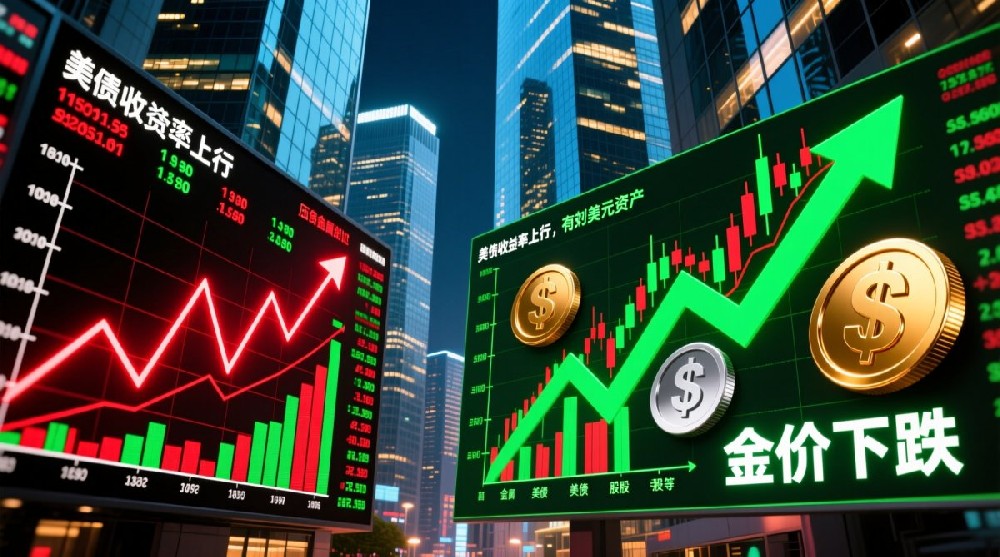 美债收益率上行，压制贵金属，利好美元资产